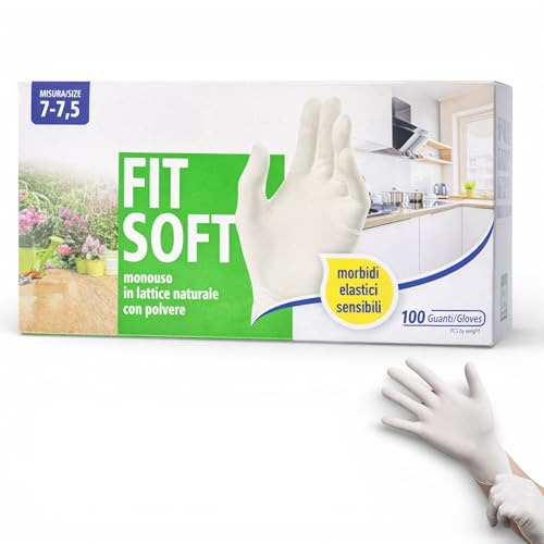 topolenashop 100 Guanti Monouso in Lattice Naturale con Polvere Taglia M – Guanti Usa e Getta Bianchi Resistenti – Per Pulizia Casa Cucina Meccanico Tattoo Giardinaggio 830001694