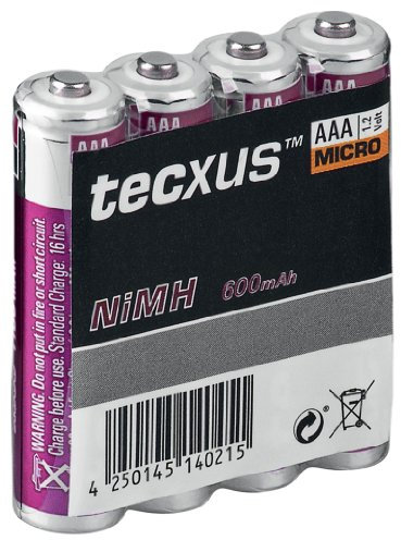 Tecxus NiMh Akku Micro (1,2V, 600mAh) 4 Stück