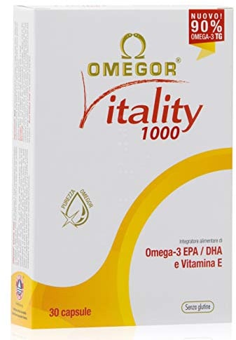 Omega 3 IFOS 5 Stelle OMEGOR Vitality 1000 - Omega3 EPA 535mg e DHA 268 mg - 30 Capsule Senza Retrogusto e Facili da Digerire