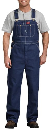 Dickies Men's Bib Smooth Straight Workwear Overalls, Blue (Bleu Rnsd Ind/Blu), W40/L32 (Manufacturer Size: W40/L32)