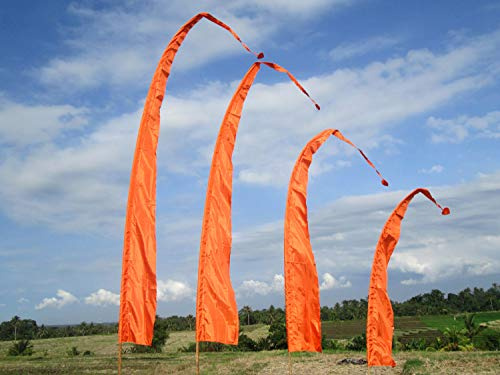 Asiastyle Bali-Fahne, 4 Meter viele Farben, Umbul Fahne (Orange)