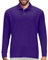 Premium Wear Men's Long Sleeve Polo Shirts – Stain Guard Polo Shirts for Men, Purple, S