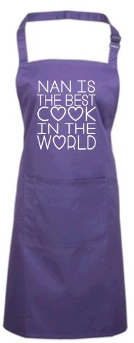 Edward Sinclair Koch-/Backschürze mit Aufschrift Nan is The Best Cook in The World Gr. Einheitsgröße, violett