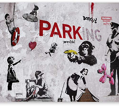 Fototapete murando 350x256 cm Vlies Tapeten Wandtapete XXL Moderne Wanddeko Design Wand Dekoration Wohnzimmer Schlafzimmer Büro Flur Banksy Graffiti Mural i-A-0107-a-c