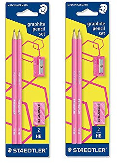 STAEDTLER Schreibset Wopex neon pink 4tlg.Set Blisterkarte