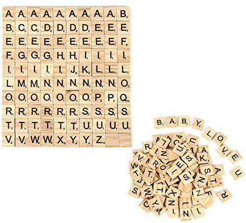 200 Stück Holz Alphabet Buchstaben Buchstabene Crafts für das Kunsthandwerk,Vorschulerziehung für Kinder Buchstaben zum Spielen