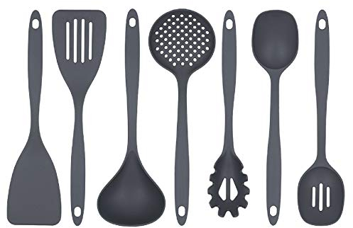 Glad Cooking Kitchen Utensils Set – 7 Pieces, Nylon Tools for Nonstick Cookware, Gray