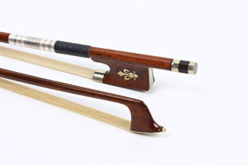 Yinfente 4/4 Violinbogen Schlangenholz Violine Schleifen Frosch schöne Einlage volle Größe gut ausgewogene natürliche Bogen Haare Buchstabenholz Violine Schleifen