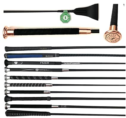 JA Horse Fleck Springpeitsche Springgerte Springstock Reitgerte (60 cm, SilkTouch Premium Rosegold)