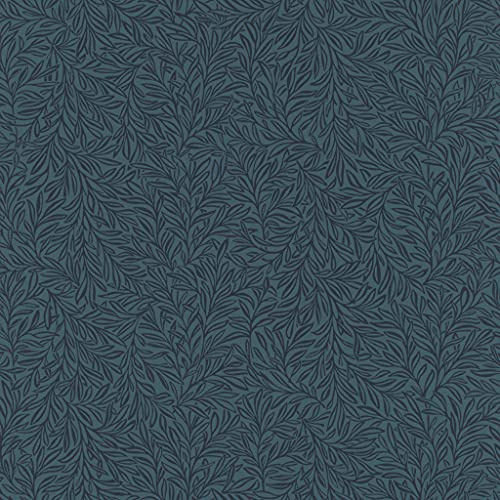 Rasch Tapeten 552300 - Einfarbige Vliestapete aus der Kollektion Salisbury mit zierlichen Zweigen in mattem Blau mit leichter Struktur – 10,05m x 53cm (L x B)