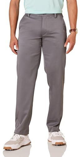Amazon Essentials Men's Straight-Fit Stretch Golf Trousers, Grey, 36W / 28L