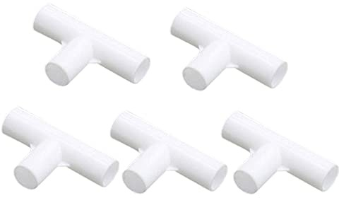 bzcemind 5 Stück 12 mm PVC gerade Winkelverbinder Kreuzverbinder T-Verbinder PVC Rohrverschraubung DIY Zelt Feste Fittings NO.T 90 Grad