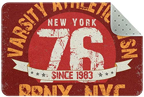 Teppich mit Grafikmuster, Motiv: New York City, rutschfeste Bodenmatte, Fußmatten für Wohnzimmer, Schlafzimmer, Mädchen, Jungen, Kinderzimmer, Schlafsaal, Kinderzimmer, 78,7 x 50,8 cm