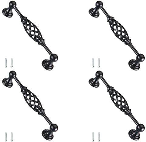 Lxoraziy 4 Stück Traditioneller Schubladengriff, Vogelkäfig-Türgriffe Aus Metall, Antiker Bogengriff mit Schrauben, Lochabstand 128mm, für Schubladen Tür, Schränke, Küche, Hotel Dekoration