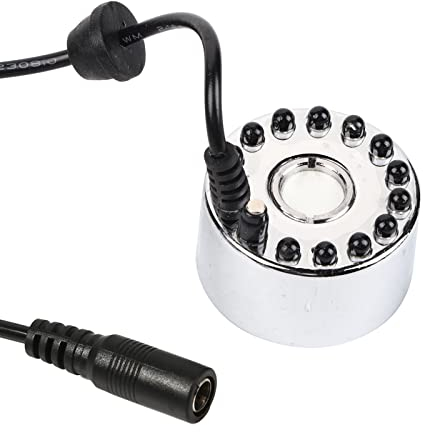 24-V-Farbwechsel-Ultraschall-Nebelhersteller,LED-Zerstäuber, LED-Wasserbrunnen-Teich-Nebelzerstäuber, Luftbefeuchter für Büro, Zuhause, Zimmer, Auto(Three-color gradient fog head), Mist Maker LED