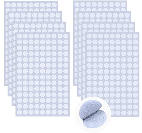 Romon Scratch Autocollant Rond 10mm,1008 pièce Scratch Autocollant Double Face, Bande Agrippantes Adhésives Puissant Hook Loop Rubans pour Ménage, Bricolage Et l'artisanat
