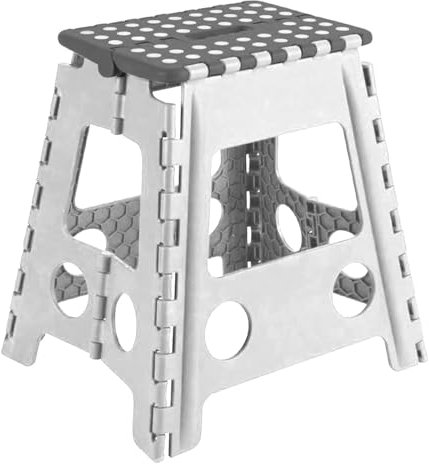 Acan Tradineur - Taburete Plegable Multiusos - PVC - Escalera Infantil Antideslizante - Altillo para Cocina o Baño - Reposapiés para Niños - Máx. 150 kg (Blanco - 39 x 22 x 29 cm)