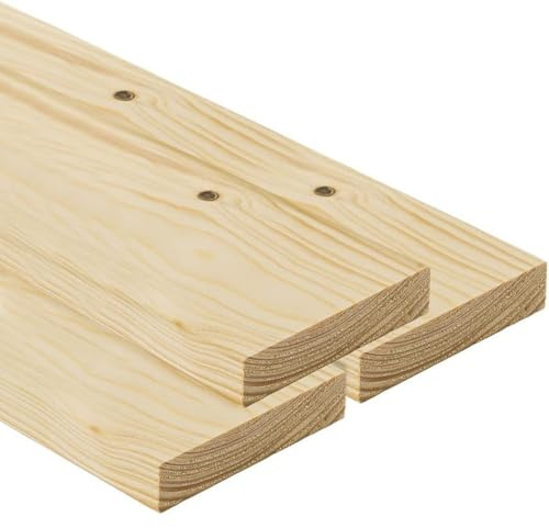 TWE - Listones de madera maciza de abeto x 2 metros cepillados en cuatro lados con bisel en las esquinas. Fabricado en Italia. Paquete de 3 unidades (20 x 95) mm