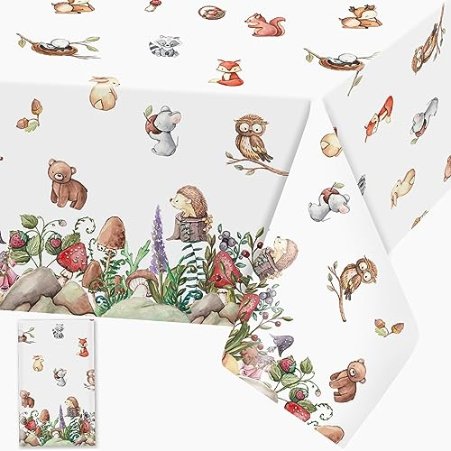 Dschungel Tiere Tischdecke Waldtiere Tischdecken Safari Plastik Tischtuch Rechteckige Wasserdicht Tiere Motiv Kinder Geburtstag Party Dekoration, 137 x 274cm, 1 Stück