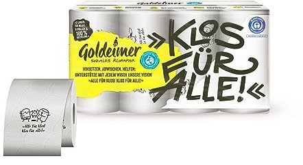 BLANC HYGIENIC 56 Toilettenpapierrollen SET GOLDEIMER, 3-lagig, 56 x 150 Blatt, 100% recycelter Zellstoff, natur, wolkenweich, 8400 Blatt