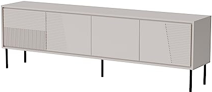 Homlando ABUDABI Mueble de TV bajo de 200 cm moderno con 4 puertas – Mueble para TV – Aparador para el dormitorio o salón (Cachemira mate)