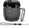 MOWYEOK Sicherheitsschloss Hülle kompatibel mit Bose QuietComfort Earbuds II 2022,Ganzer Körper Leichte Stoßfeste Hartschalenkoffer mit Karabiner & Anti-Verlust Kordel - Schwarz