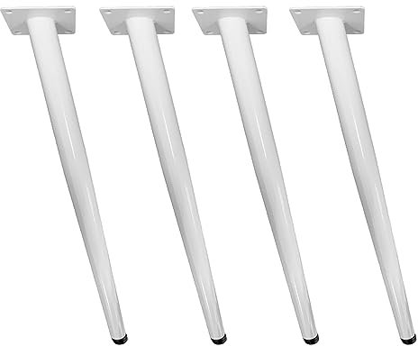 4 Pièces Pieds pour Meubles Coniques Inclinés,Pieds de Table Obliques Pieds D'armoire en Métal,Pieds de Meubles de Cône de Remplacement,pour Armoires Canapés Tables,Blanc (50cm/19.7in)