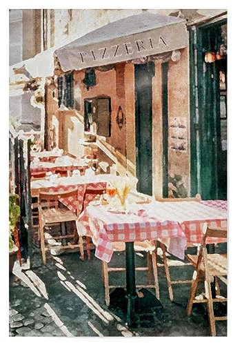 artboxONE Poster 30x20 cm Städte Italienisches Bistro hochwertiger Design Kunstdruck - Bild Essen café Essen