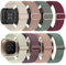 Zspoly 8 Stück Armband Kompatibel mit Fitbit Versa 4 Armband/Fitbit Versa 3/Fitbit Sense 2/Sense Sport Armband,Weiches Elastisch Ersatz Nylon Sport Ersatzband Band für Damen Herren