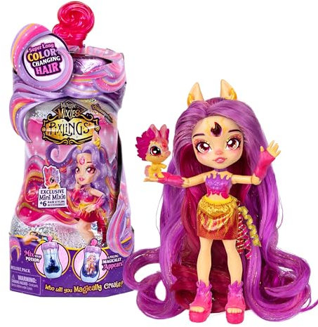 Magic Mixies - Pixlings Deluxe Pack Pippa the Firehorse Pixling Now With Shimmer Reveal! Create and Mix A Magic Potion That Magically Reveals A Beautiful 16.5 cm Pixling Doll
