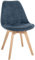 CLP Esszimmerstuhl Linares Kunststoff I Stoff I Samt I Cord I Lederoptik I Lehnstuhl Mit Holzgestell, Farbe:dunkelblau, Material:Cord