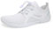 Strandschuhe Damen Herren Wasserschuhe Badeschuhe Unisex Atmungsaktiv Leicht Barfußschuhe rutschfeste für Schwimmen Tauchen (45 weiß, 44EU)