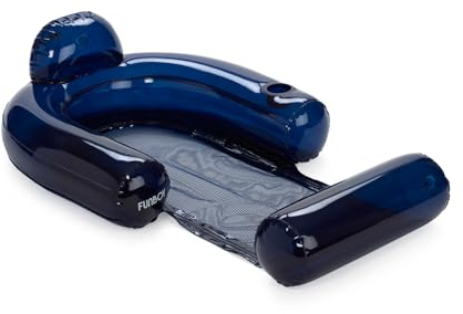 FUNBOY Clear Navy Mesh Stuhl 2-in-1 Wasserstuhl mit Kühlgitter und Wasserhängematte Aufblasbarer Poolschwimmer