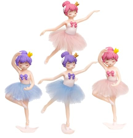 TOYANDONA 4 Stück Ballerina-Mädchen Spieluhr-Puppenornament Hochzeitstortendekorationen bürodeko büro Dekoration Wohnkultur Desktop-Zubehör Ballettmädchen-Skulptur Miniaturfiguren Musikbox