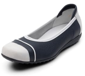 VITAFORM Ballerinas Damen Bequem und Elegant - Sommerschuhe für Damen - Aus weichem, italienischen Leder - Für maximalen blau 40