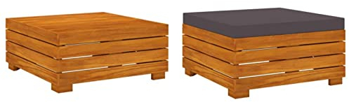 ZEYUAN Gartentisch und Hocker mit Kissen, Gartenmöbel Set, Sitzgarnitur Garten, Garnitur, Balkon Möbel Set, Garten Möbelsets, Massivholz Akazie