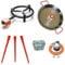 UBOON Kit Quemador Paellero de Gas Butano 25cm + Paellera 30cm + Regulador de Gas, Manguera, Soporte con Patas Reforzadas y Regalo Juego de 3 Esponjas Anti-Arañazos (KIT PAELLERA 30)