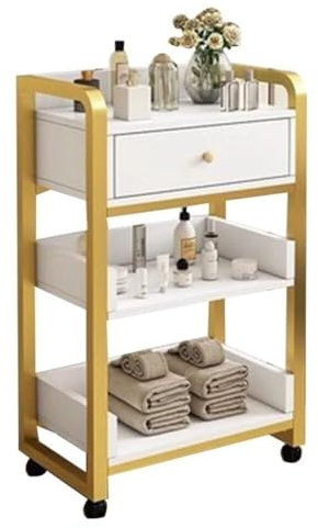 ZWQXZX Friseurwagen Salonwagen Salonwagen Aus Metall, Beweglicher Friseurwagen, Aufbewahrungsschrank Und Beauty-Organizer, Beauty-Trolley Für Friseurläden Bedienungswagen Arbeitswagen Rollwagen(B)