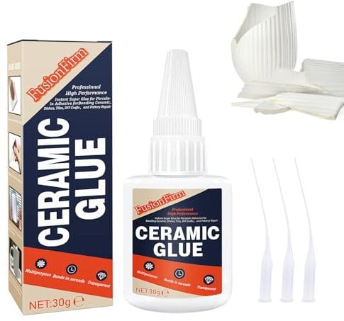 30g Colla per Ceramica Super Forte - Adesivo Istantaneo per Riparare e Incollare Porcellana, Piatti, Piastrelle e Artigianato - Ceramica Adhesive