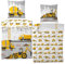 Bagger Kinderbettwäsche Bauarbeiter – 135 x 200 cm + 80 x 80 cm – 100% Baumwolle Renforcé-Linon – Baumaschinen-Motive: Betonmischer, LKW, Radlader – Reißverschluss, deutsche Größe