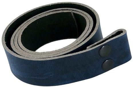 Wolfszeit Wechselgürtel DAINN aus Büffelleder mit Druckknöpfen (blau used, 115)