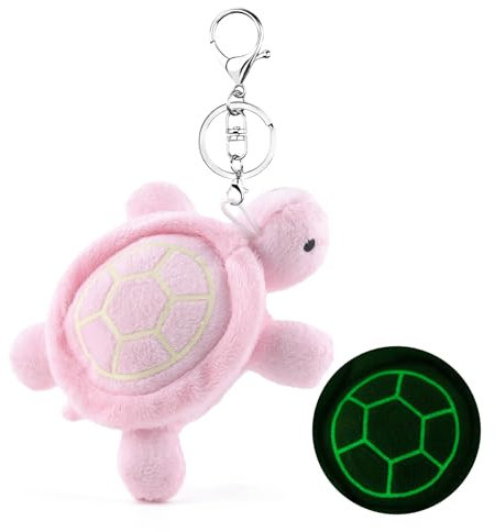 ANBOOR Petite tortue en fourrure de 13 cm - Adorable animal en peluche - Idéal pour bébé - Animal en fourrure original pour enfants (rose)