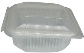 Générique 50 Barquettes Alimentaires Micro-ondables Transparentes 500 cc en Plastique Polypropylène (PP) avec Couvercle à Charnière