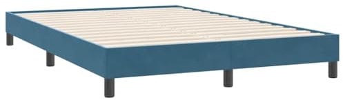 vidaXL Cadre de lit sans Matelas Bleu foncé 140x220 cm Velours, lit, sommier, lit en Velours, Meuble de Chambre à Coucher, lit Double, lit rembourré