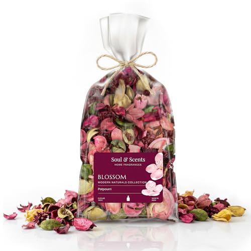Soul & Scents Blossom Potpourri | Dried Flowers | Fine-Living | Natural Decoration | Mood Enhancer | Perfect for Home Decor, Gifts, and Aromatherapy | Made in India | Pack of 2-140gm Each