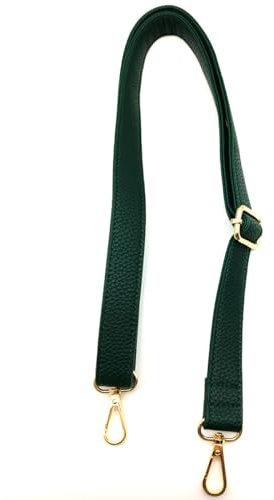 PU Lederriemen für Klein Tasche Grün, Verstellbarer Damen Taschengurte mit Karabiner Gold, 80-125 cm Tragegurt Tasche für Damen, Crossbody Gurt, 1.9cm, 1807