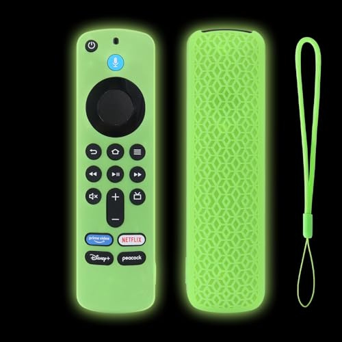 KNOXS Silicona Funda Compatible con Amazon Fire TV Stick 4K 2nd Gen, Antideslizante &Shockproof&Lavable&Ligera Carcasas Protección Remota (Verde Luminoso)