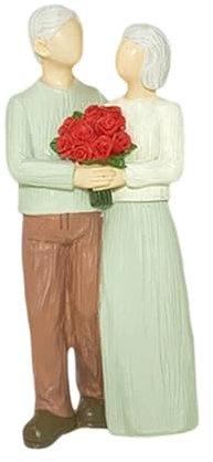 KUKUUU Mini Liebespaar Statue Kunst Skulptur Figur Büro Bücherregal Wohnzimmer Schrank Dekoration (altes stehendes Paar)