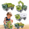 Baustellenfahrzeuge ab 3 Jahre,3 Stück Dinosaurier Sandkasten Spielzeug Set mit Bagger,Transporter,Kipplaster,Robuster Sandspielzeug Fahrzeuge Auto Geeignet als Sandspielzeug für Kinder ab 2+ (01)