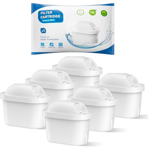 BREAUILL Filtro de agua de Compatible Con Brita Maxtra+, Maxtra Plus, Mavea, Maxtra Pro, Style, Reduce Cloro, Cal, Metales Pesados e Impurezas, Disfrute del agua pura (6)